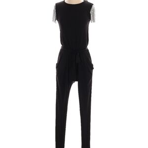 Michael Kors Elegant Black Jumpsuit with Silver Accents